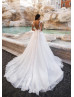 Beaded Cap Sleeve Ivory Lace Tulle Tasteful Wedding Dress